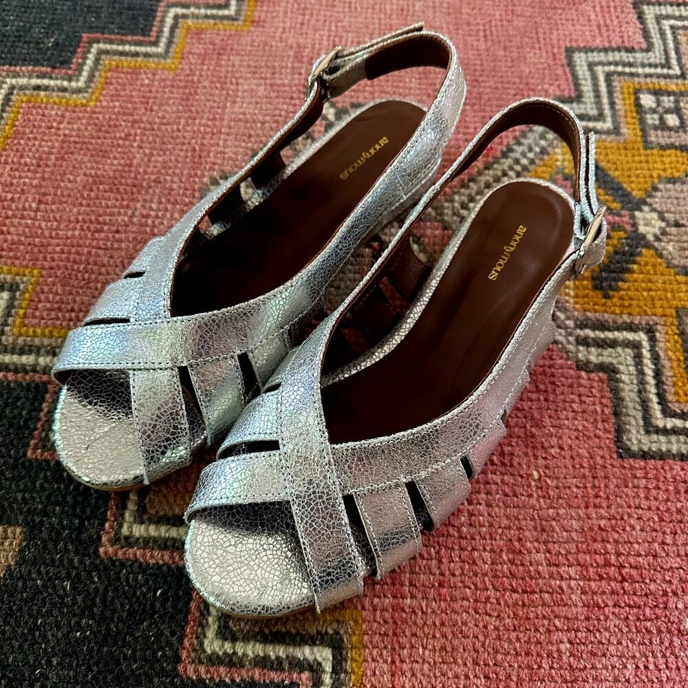 anonymous sophie sandal silver metallic